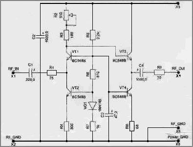 схема усилителя видеосигнала